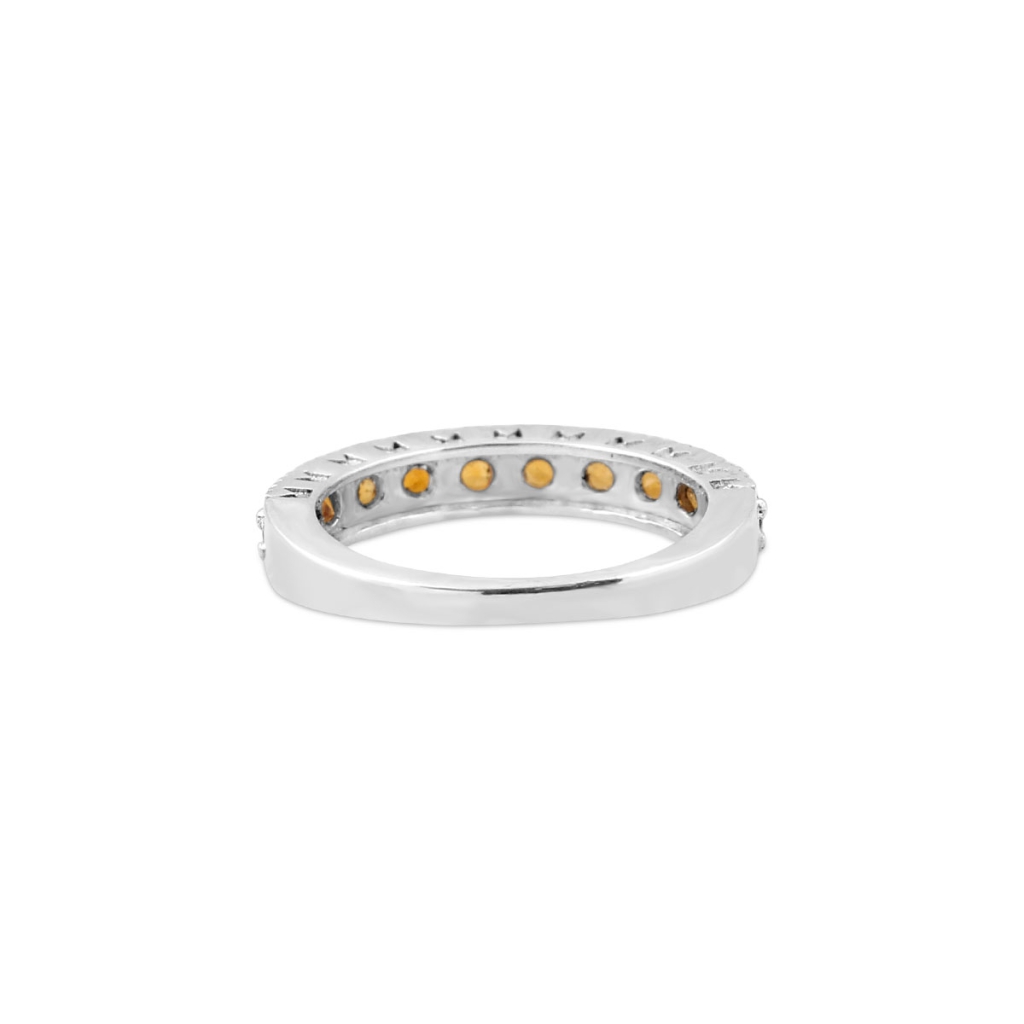 Natural Citrine Birthstone Sterling Silver Band Ring