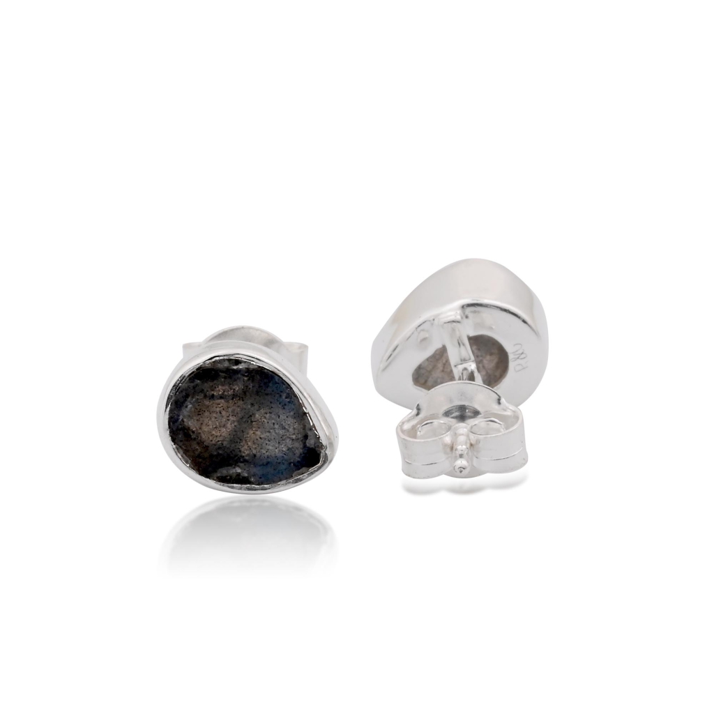 Natural Labradorite Birthstone Sterling Silver Pear Studs Earrings
