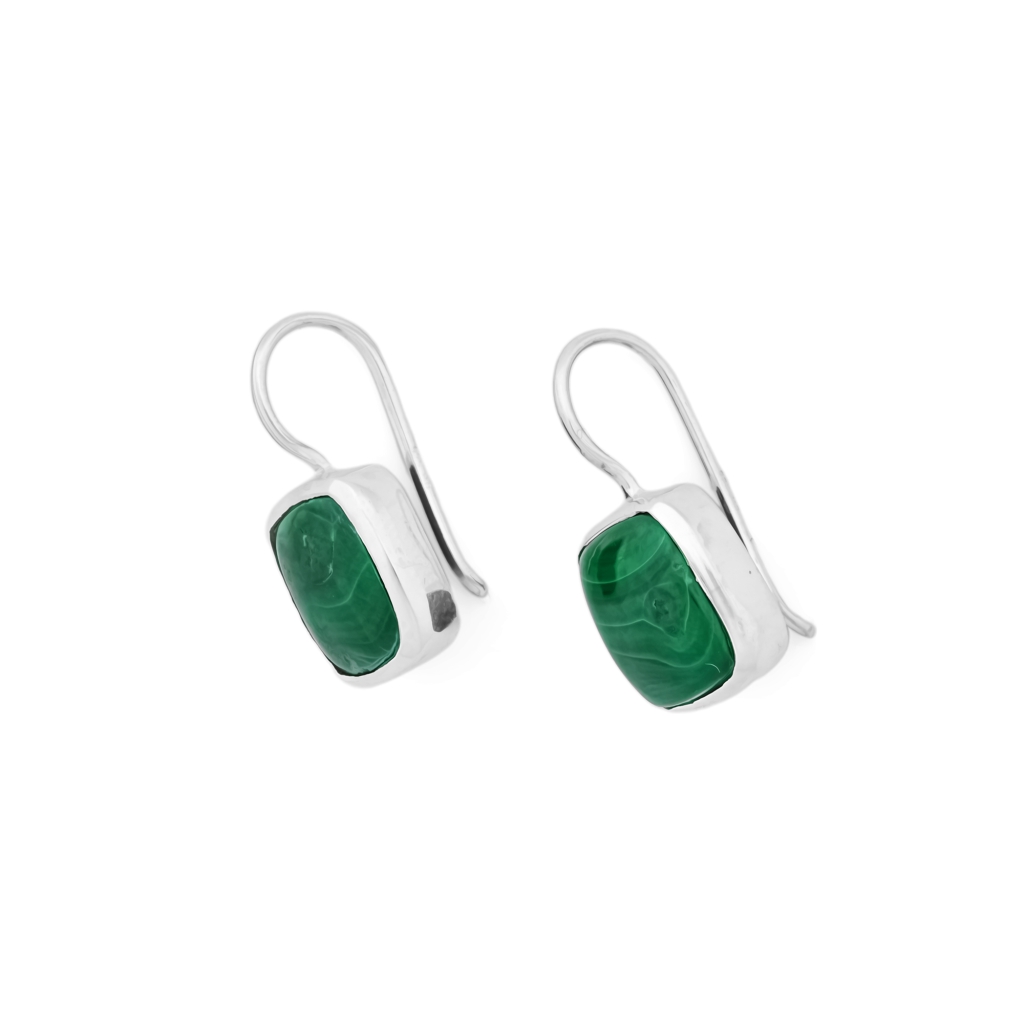 Natural Chrysocolla Gemstone Dangle Sterling Silver Women's Earrings