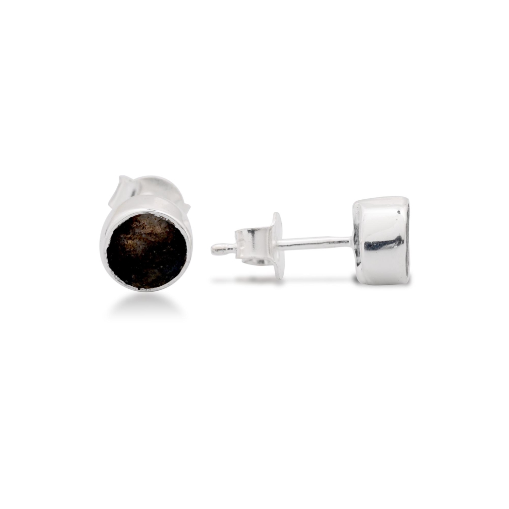 Labradorite Birthstone Sterling Silver Round Studs Earrings