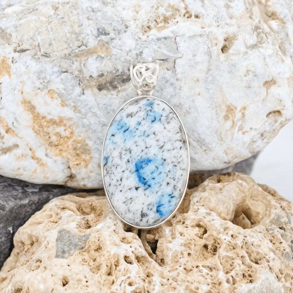 Natural K2 Jasper Oval Gemstone Sterling Silver Pendant Jewellery