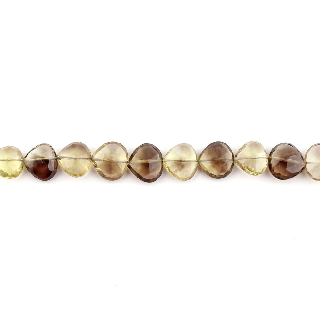 Natural Bio Lemon Quartz Heart Shape Faceted Handmade Beads