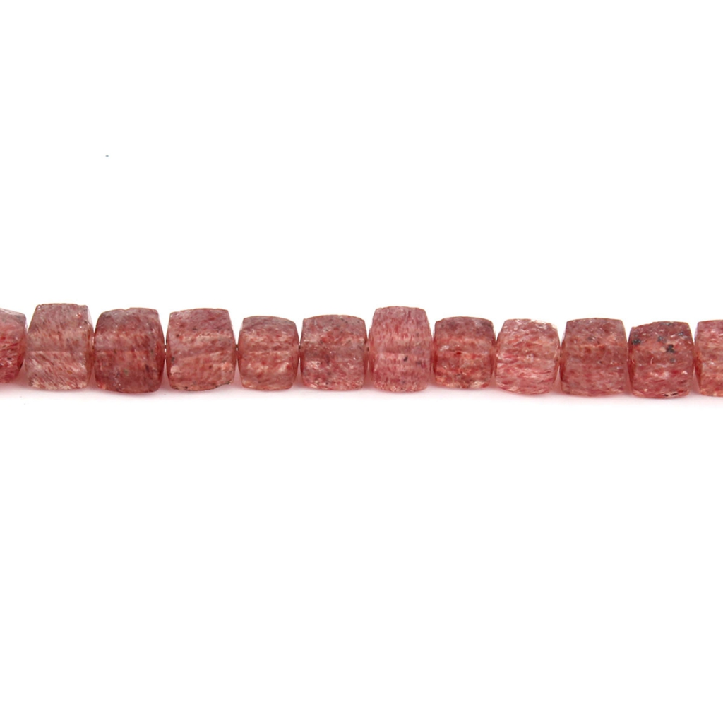 Strawberry Quartz Square Shape Gemstone Beads For Jewelry Making