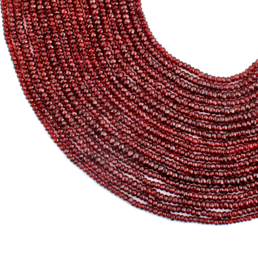 Round Garnet Faceted Beads Strands For Jewelry Making