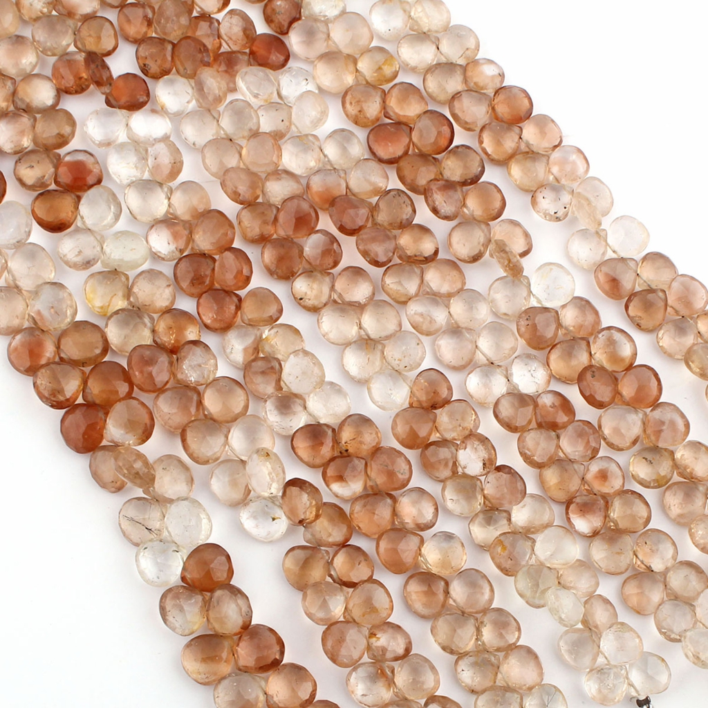 Imperial Quartz Faceted Heart Shape 6-8mm Handmade Gemstone Beads