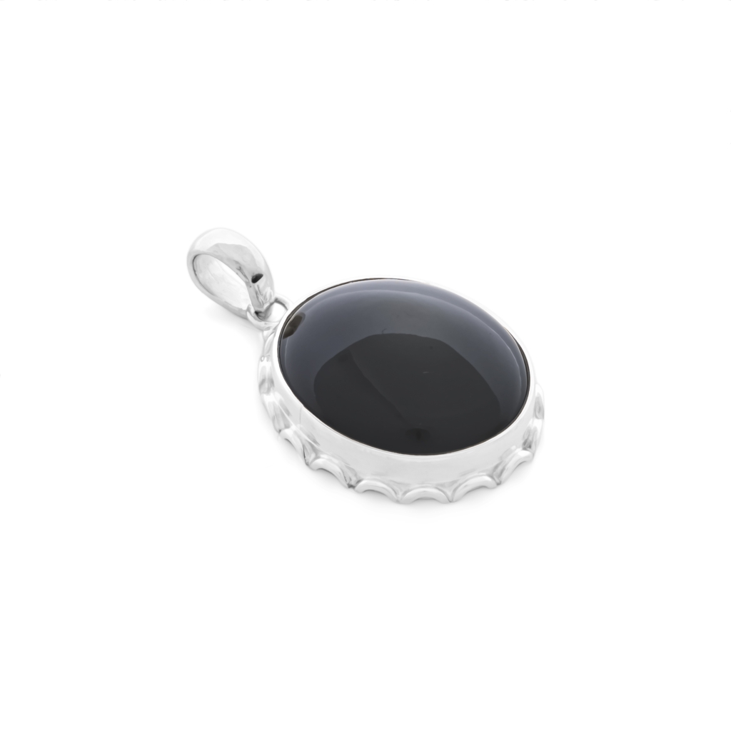 Natural Rainbow Obsidian November Birthstone Sterling Silver Pendant