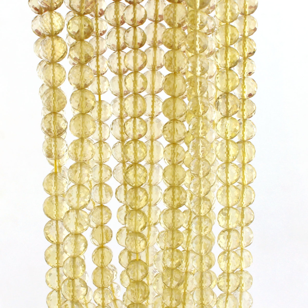 Faceted Lemon Quartz 5-9mm Balls Shape Handmade Beads