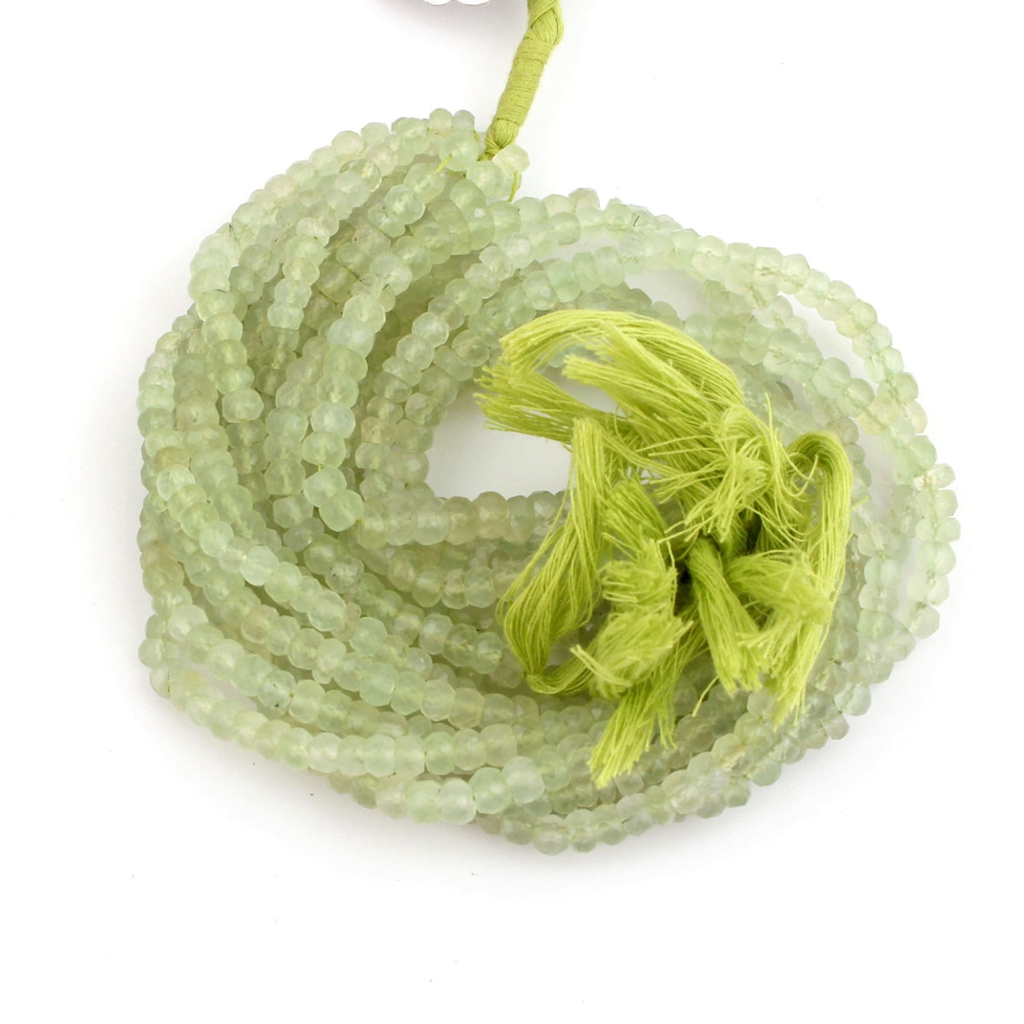 Natural Prehnite Round Faceted Gemstone Beads 20 Strands