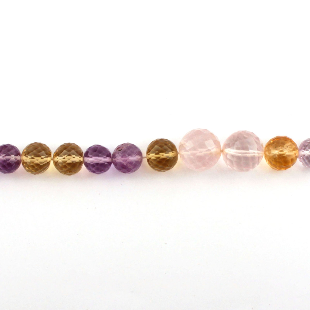 Multi Quartz Balls Shape Handmade 3 Strands Beads For Jewelry