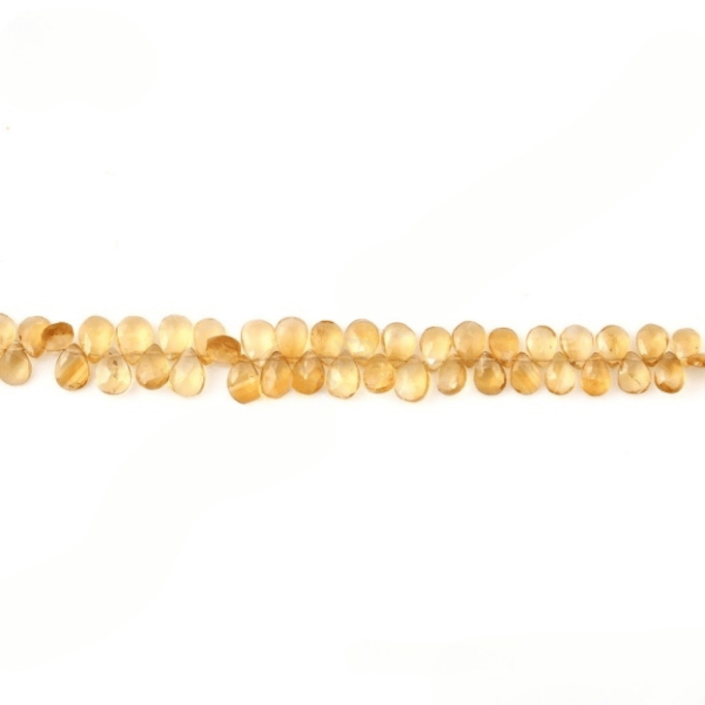 Citrine Heart Shape Beads, Natural Citrine Faceted Beads 7-10.5 mm Approx.