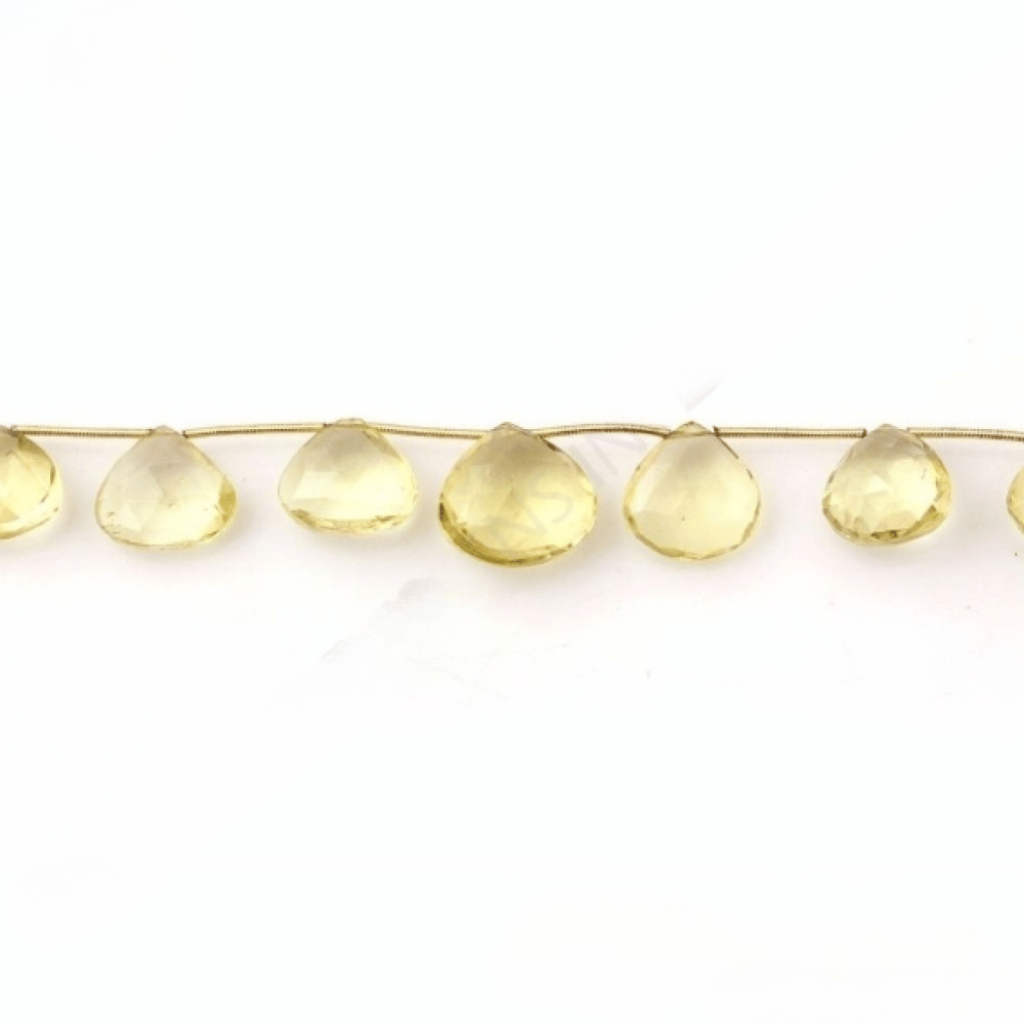 Lemon Quartz Heart Shape Beads, Natural Lemon Quartz Faceted Beads, 14-17.5mm Approx 1 Strands