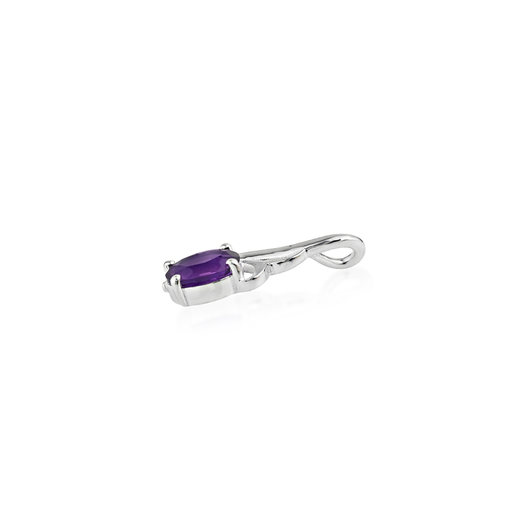 925 Sterling Silver Amethyst Swirl Pendant Necklace For Women