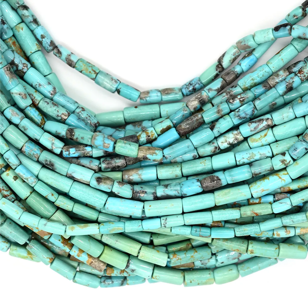 American Turquoise Smooth Tube Beads 19-Inch Strand (4X6 to 7X18 MM Assorted) - alternate view