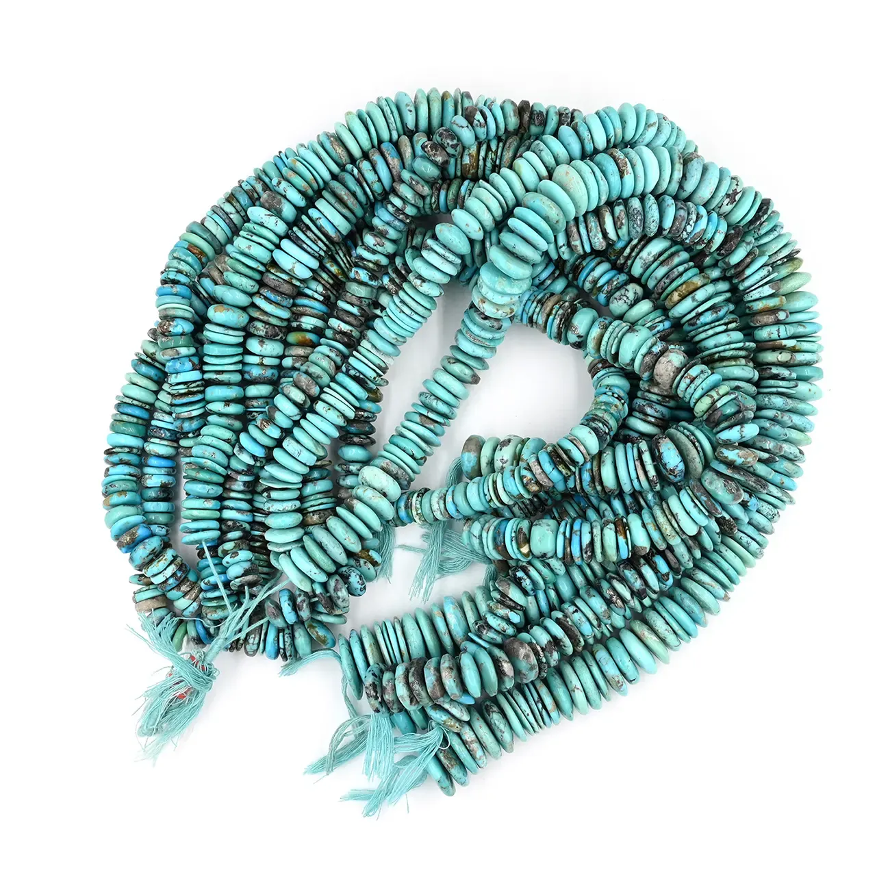 American Turquoise Round Plain Tyre Gemstone Beads Strand, 11–22 MM, 20 Inch
