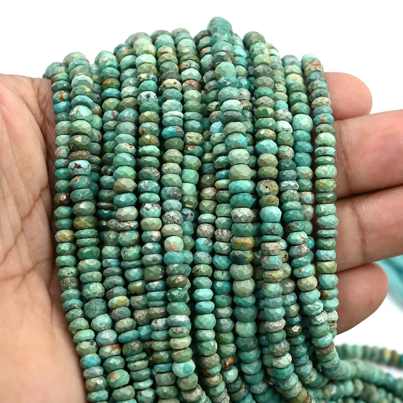 American Turquoise Rondelle Beads