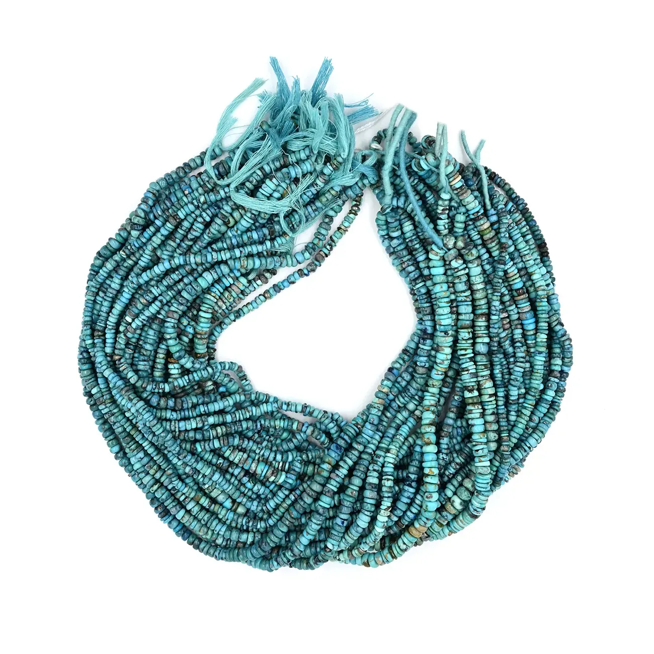 American Turquoise Plain Tyre Rondelle Gemstone Beads Strand, 4–8 MM, 19 Inch