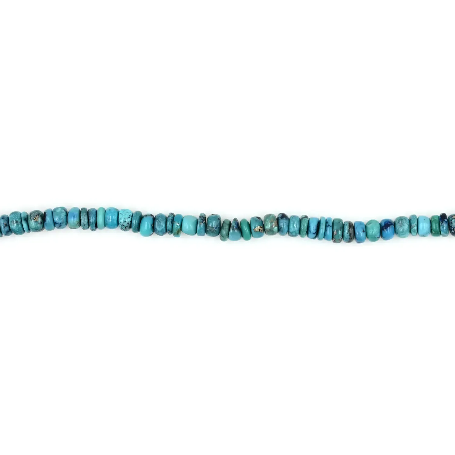 American Turquoise Plain Tyre Rondelle Gemstone Beads Strand, 4–8 MM, 19 Inch