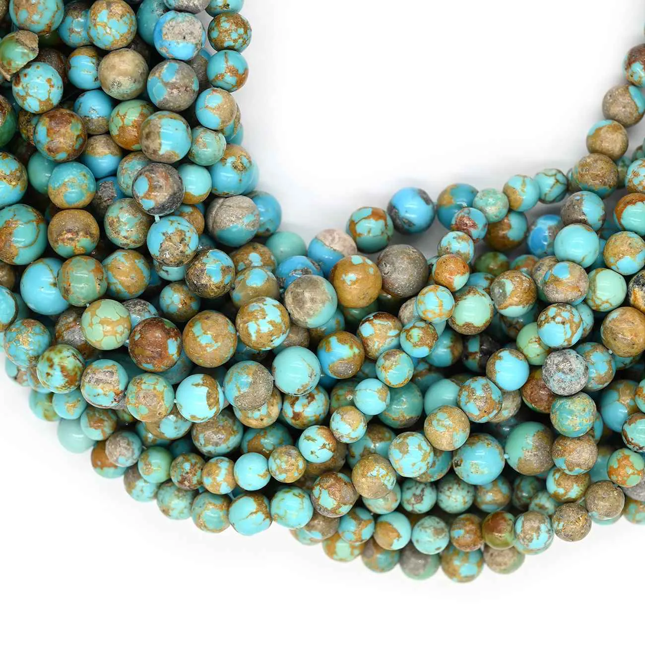 Tibetan Turquoise Round Ball Beads 19 Inch Strand (3-13mm Assorted) - alternate view
