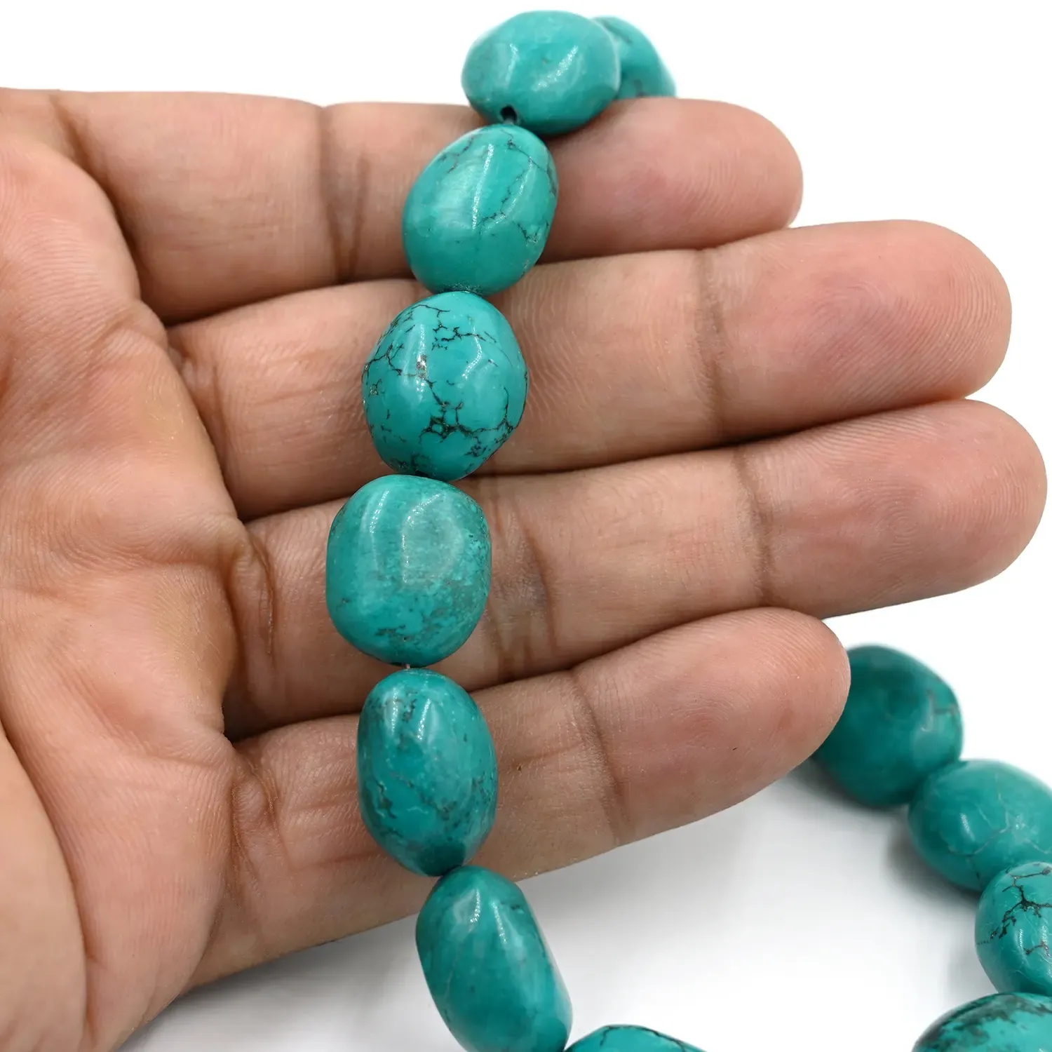 Tibetan Turquoise Plain Tumbled Beads