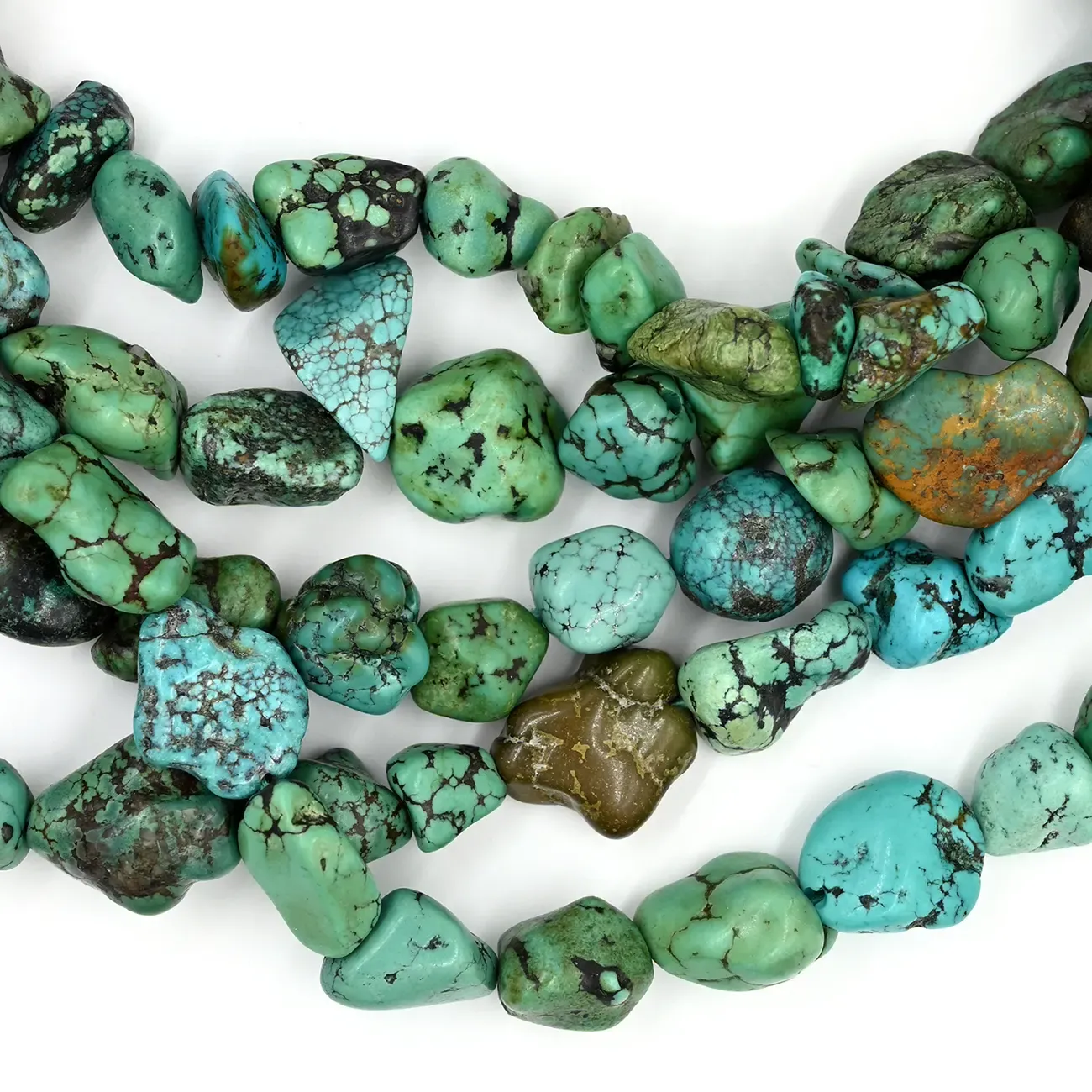 Tibetan Turquoise Plain Tumble Nugget Beads Strand, 20-Inch, Free Size