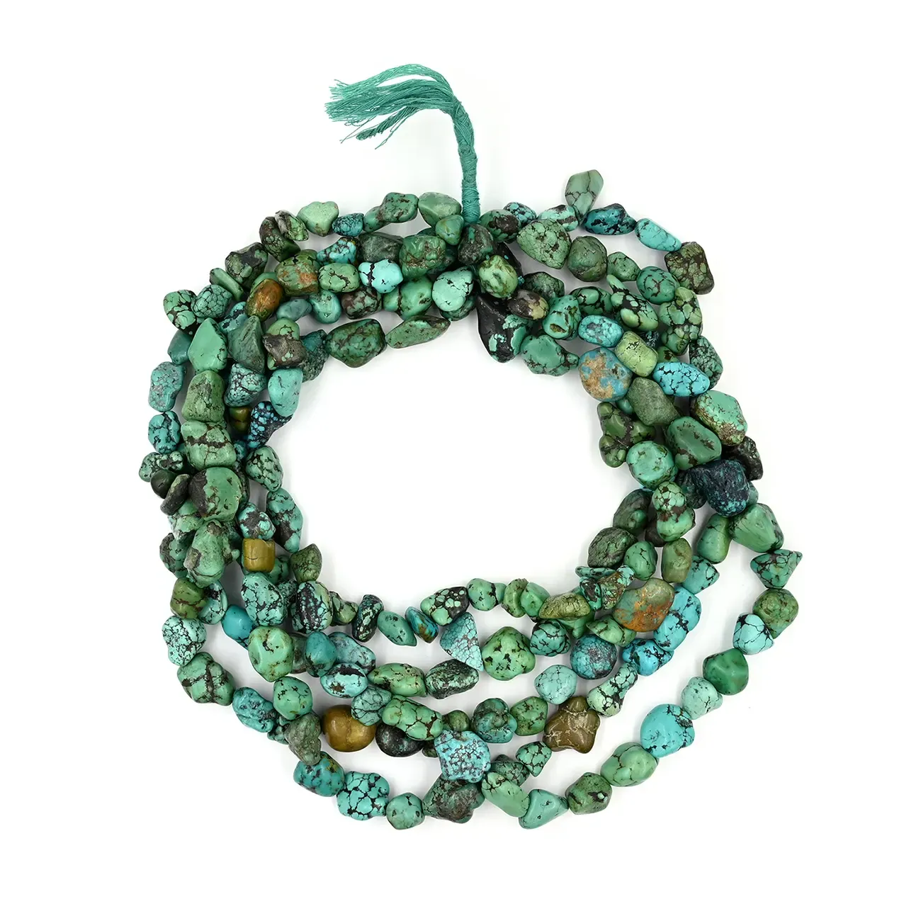 Tibetan Turquoise Plain Tumble Nugget Beads 20-Inch Strand (Free Size) - alternate view