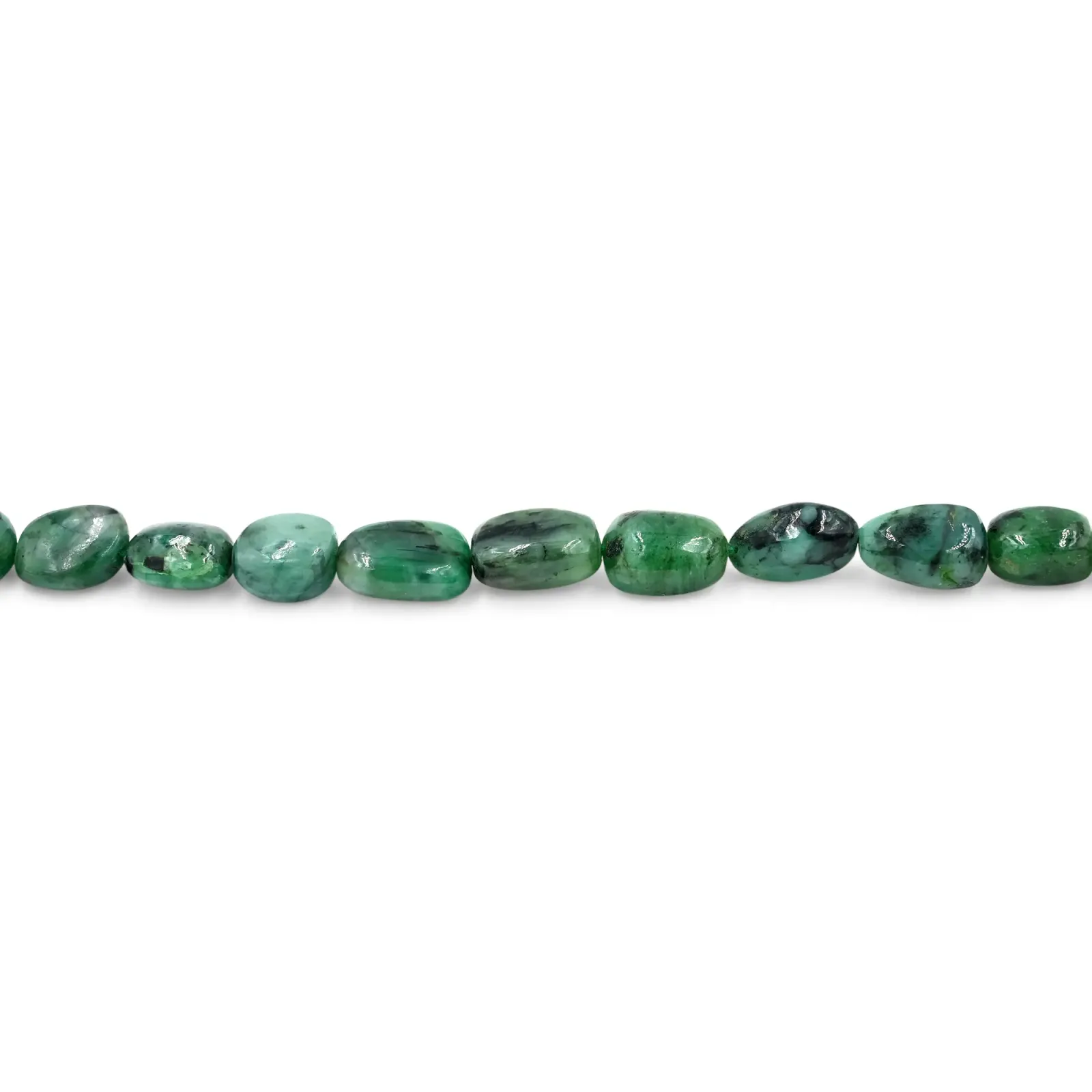 Emerald Smooth Plain Tumble Beads