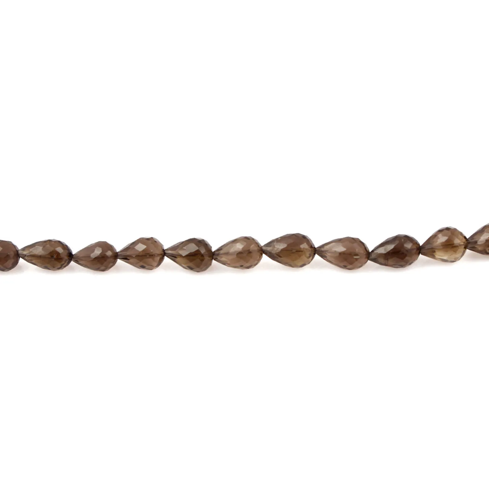Smoky Quartz Drop Shape Faceted Gemstone Beads, Natural Brown Quartz Beads for Jewellery Making, 7x5–11x7 mm, 9 Inch Strand