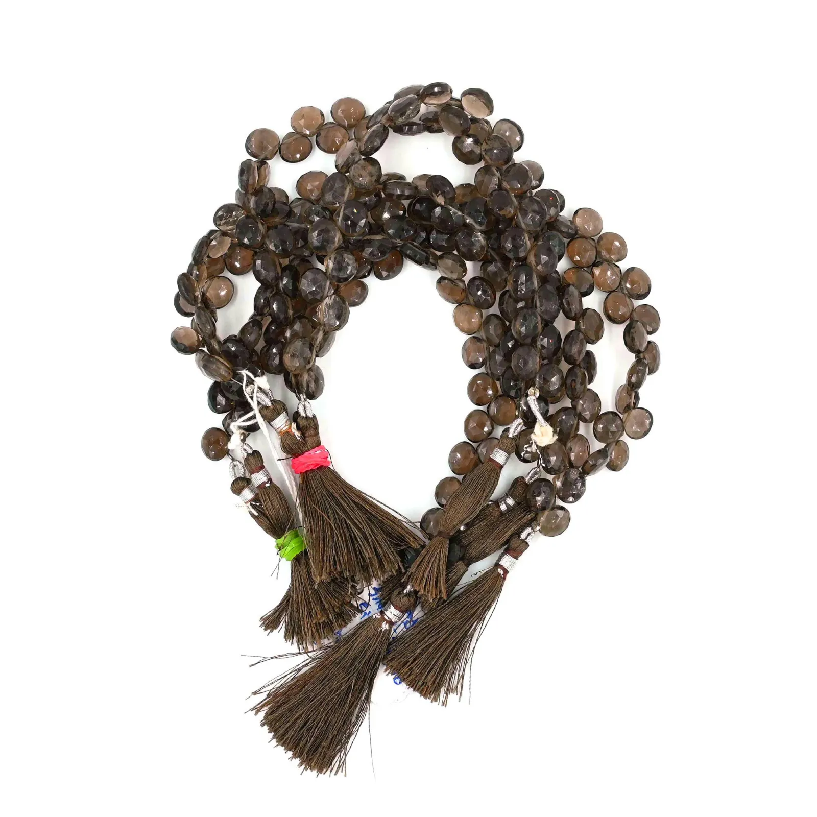 Smoky Quartz Briolette Heart Faceted Gemstone Beads, Natural Brown Quartz Beads for Jewellery Making, 10x9 mm, 8 Inch Strand
