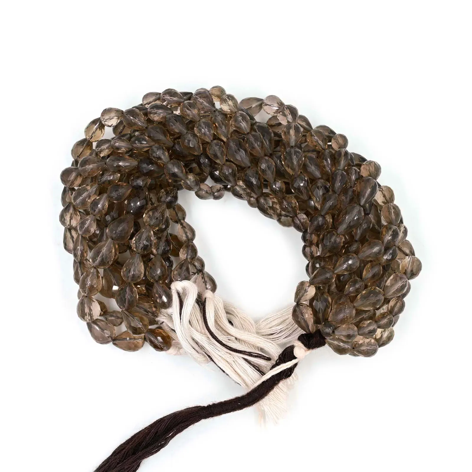 Smoky Quartz Drop Shape Faceted Gemstone Beads, Natural Brown Quartz Beads for Jewellery Making, 6x4–12x8 mm, 8 Inch Strand