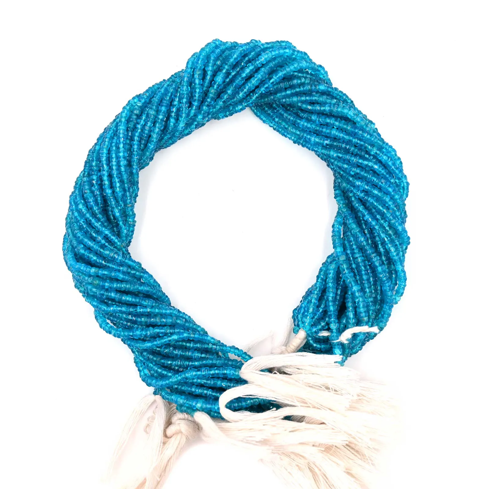 Sky Apatite Faceted Round Beads