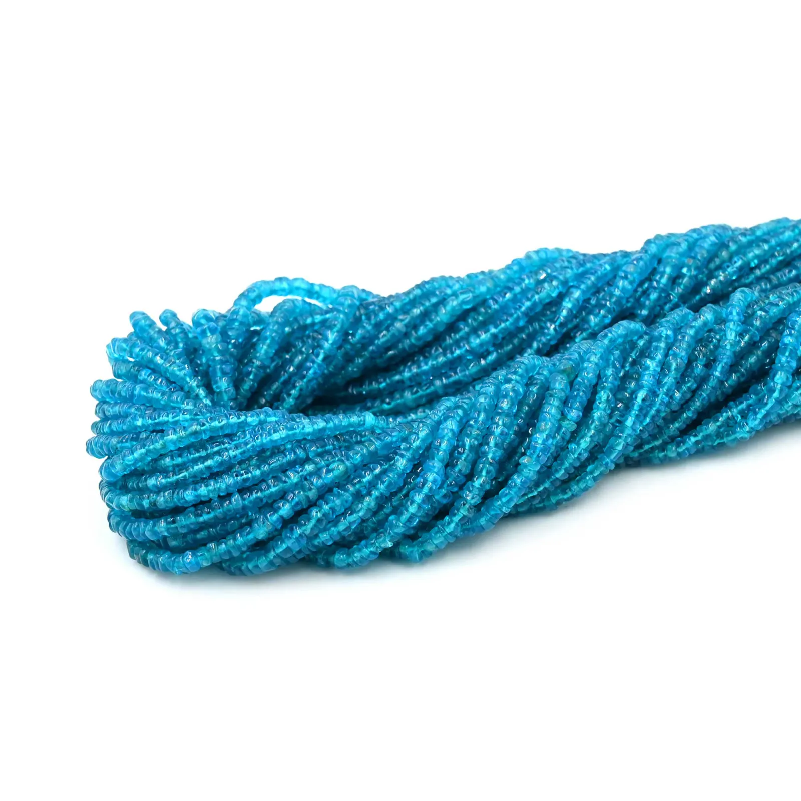Sky Apatite Faceted Round Beads