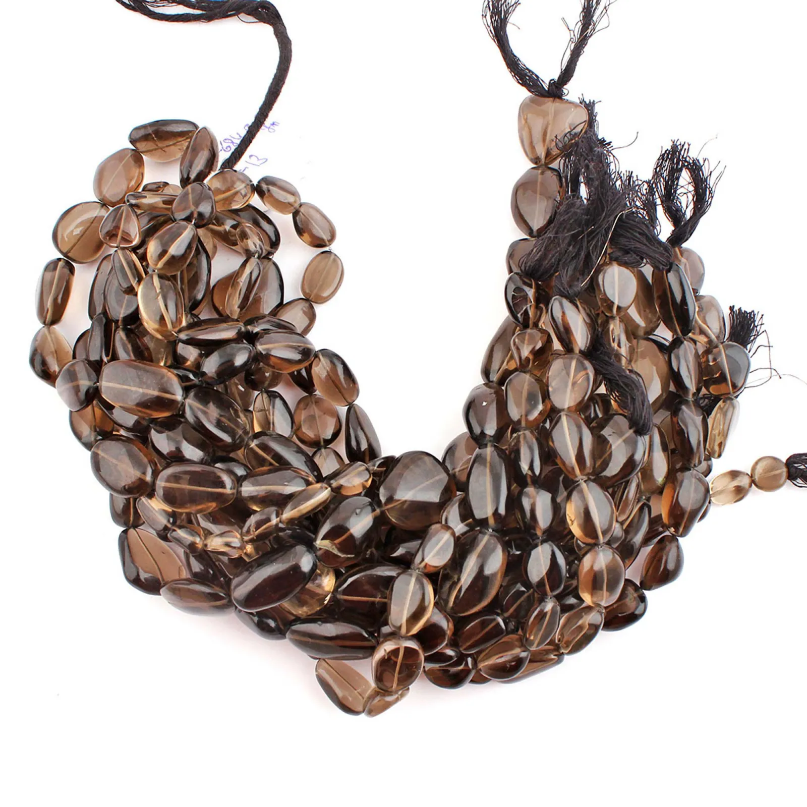 Smoky Quartz Tumble Plain Gemstone Beads, 10x10–36x20 mm, 13 Inch Strand for Jewellery Making