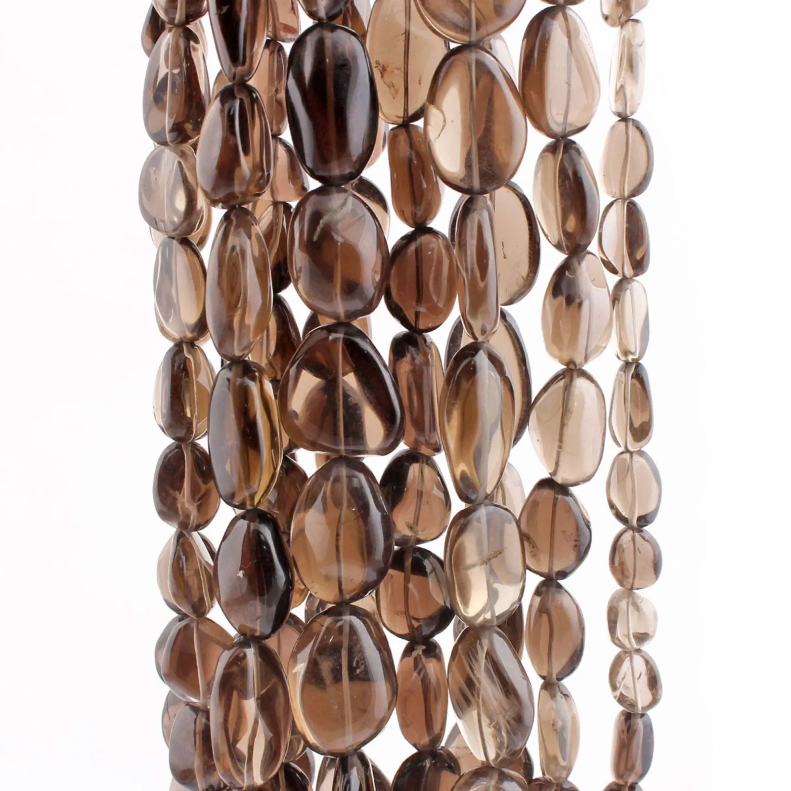 Smoky Quartz Tumble Plain Gemstone Beads, 10x10–36x20 mm, 13 Inch Strand for Jewellery Making
