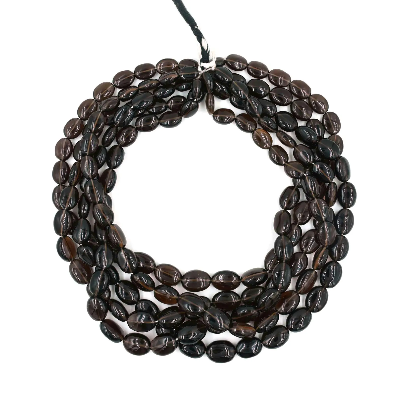 Smoky Quartz Tumble Plain Gemstone Beads, 12x9–16x12 mm, 16 Inch Strand for Jewellery Making