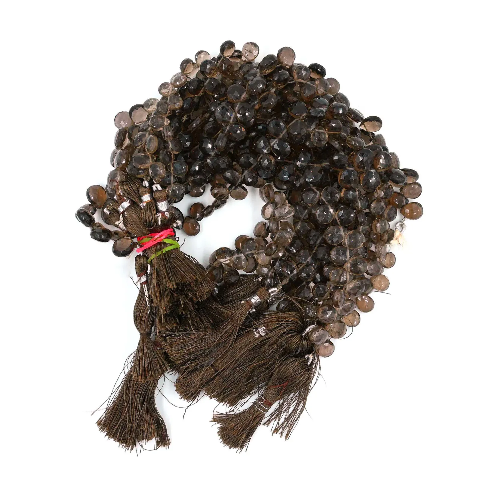 Smoky Quartz Pear Faceted Gemstone Beads, Natural Brown Quartz, 13x9–13x10 mm, 8 Inch Strand for Jewellery Making