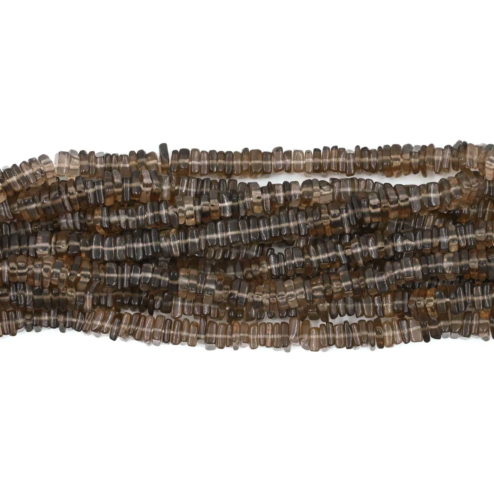 Smoky Quartz Briolette Square Faceted Gemstone Beads, Natural Brown Quartz, 4–6 mm, 16 Inch Strand for Jewellery Making