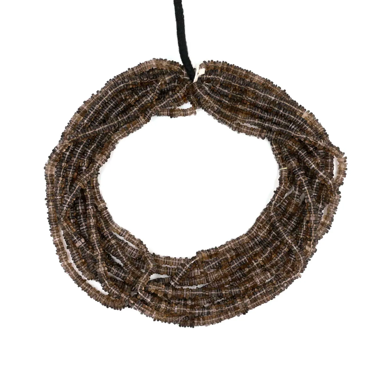 Smoky Quartz Briolette Square Faceted Gemstone Beads, Natural Brown Quartz, 4–6 mm, 16 Inch Strand for Jewellery Making