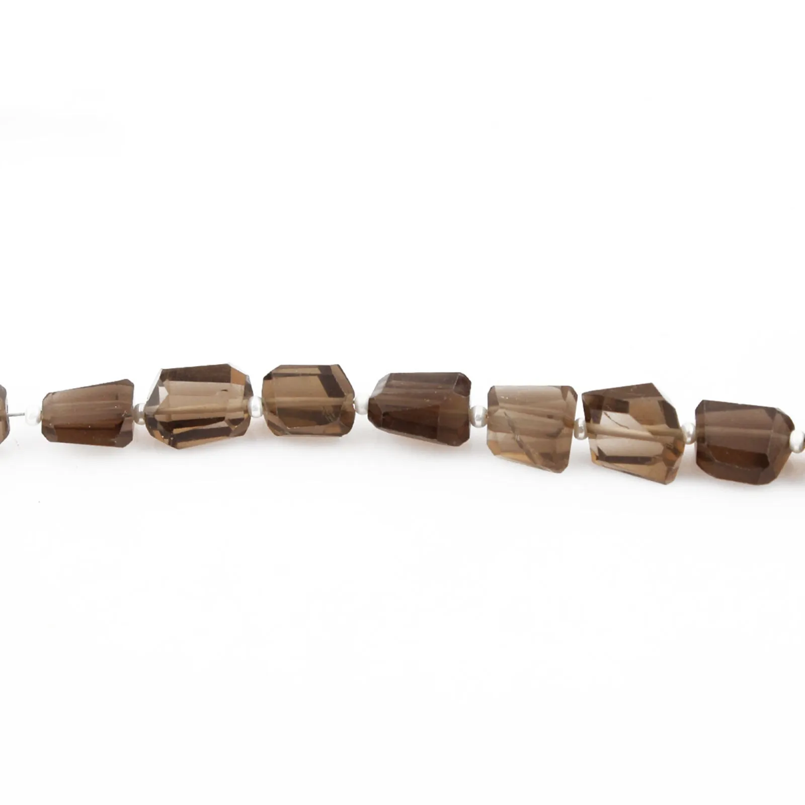 Smoky Quartz Briolette Tumbled Faceted Gemstone Beads, Natural Brown Quartz Beads for Jewellery Making, 8x6–12x10 mm, 16 Inch Strand