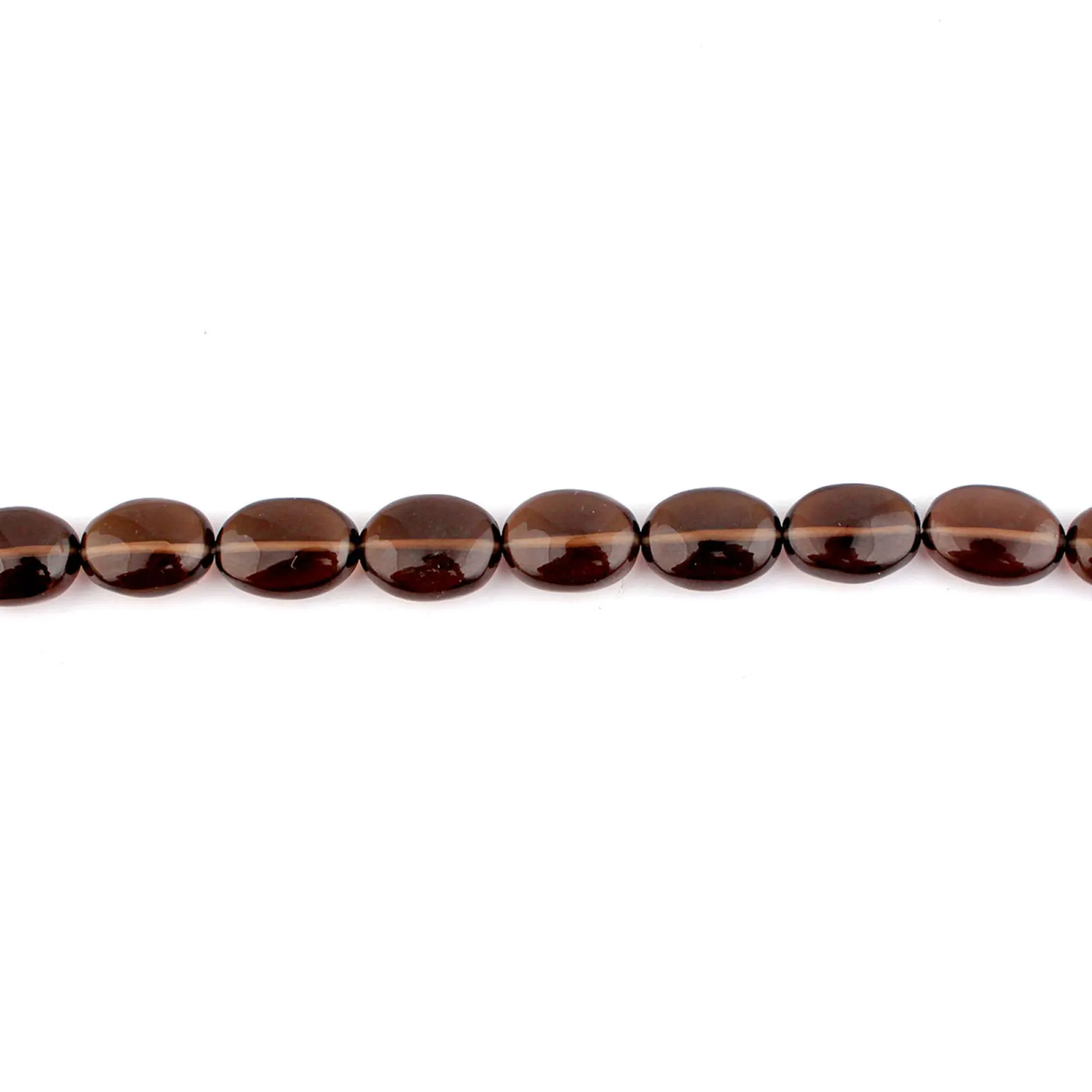 Smoky Quartz Tumbled Plain Gemstone Beads, Natural Brown Quartz Beads for Jewellery Making, 11x9–15x11 mm, 14 Inch Strand
