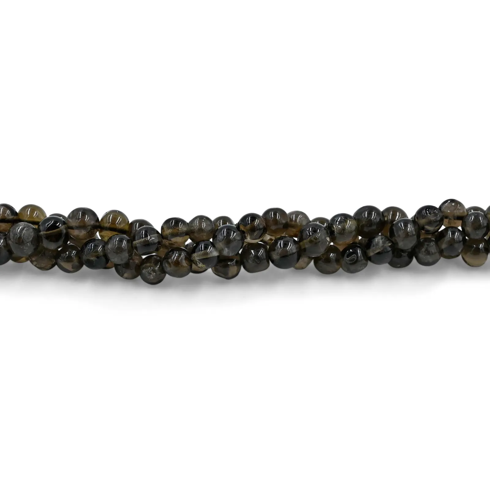 Smoky Quartz Round Plain Gemstone Beads, Natural Brown Quartz Beads for Jewellery Making, 5–6 mm, 14 Inch Strand
