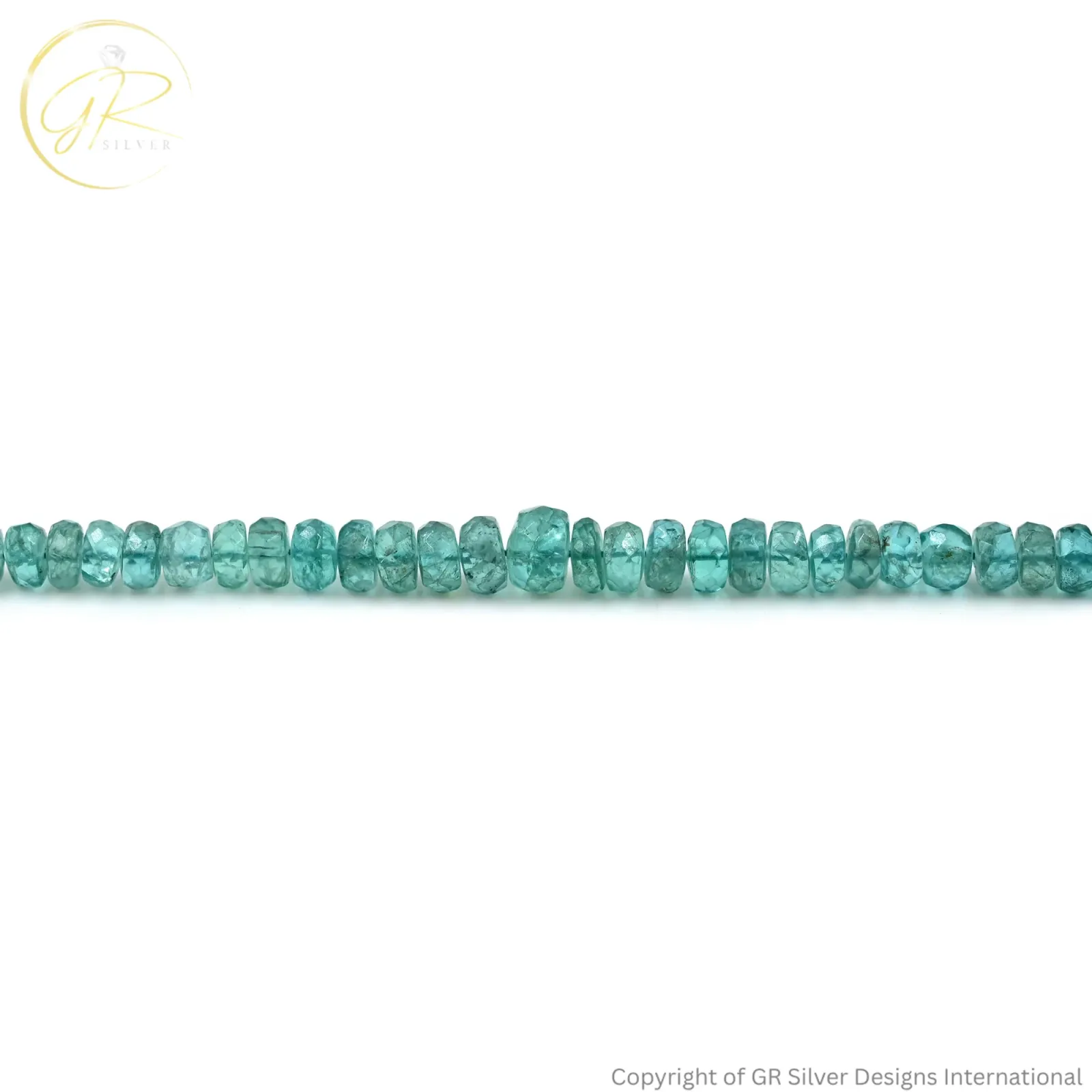 Natural Apatite 4-7mm Faceted Rondelle Beads 8-Inch Strands