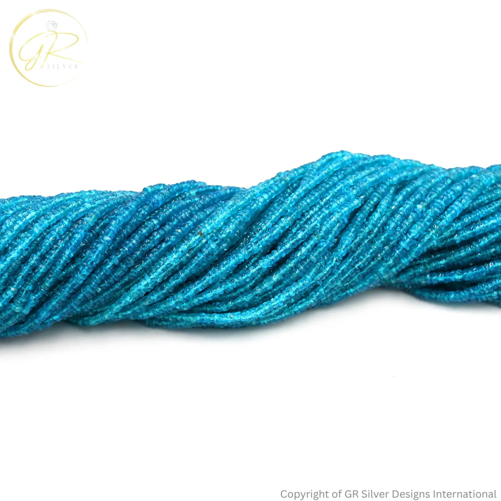 Sky Apatite Faceted Round Beads