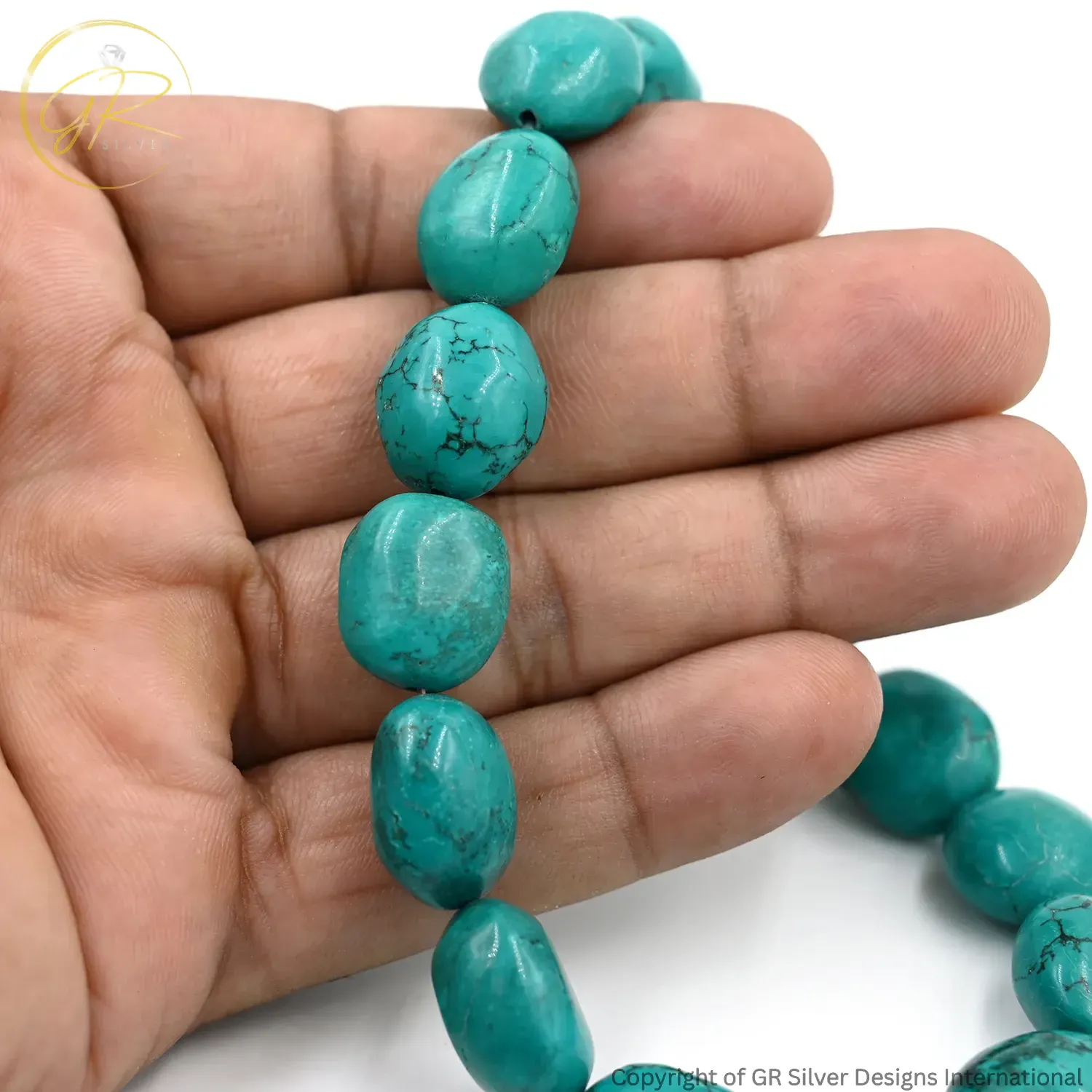 Tibetan Turquoise Plain Tumbled Beads