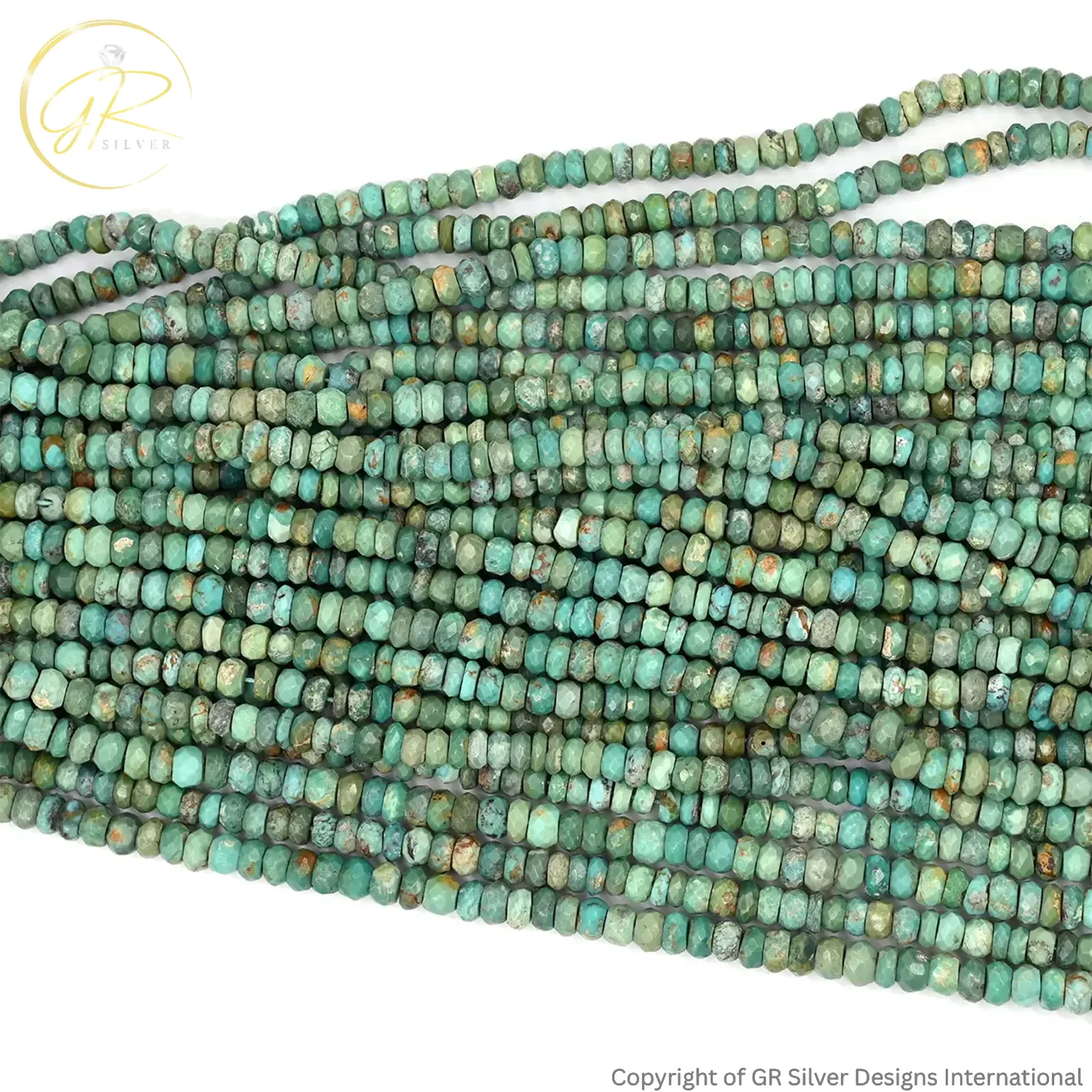 American Turquoise Rondelle Beads