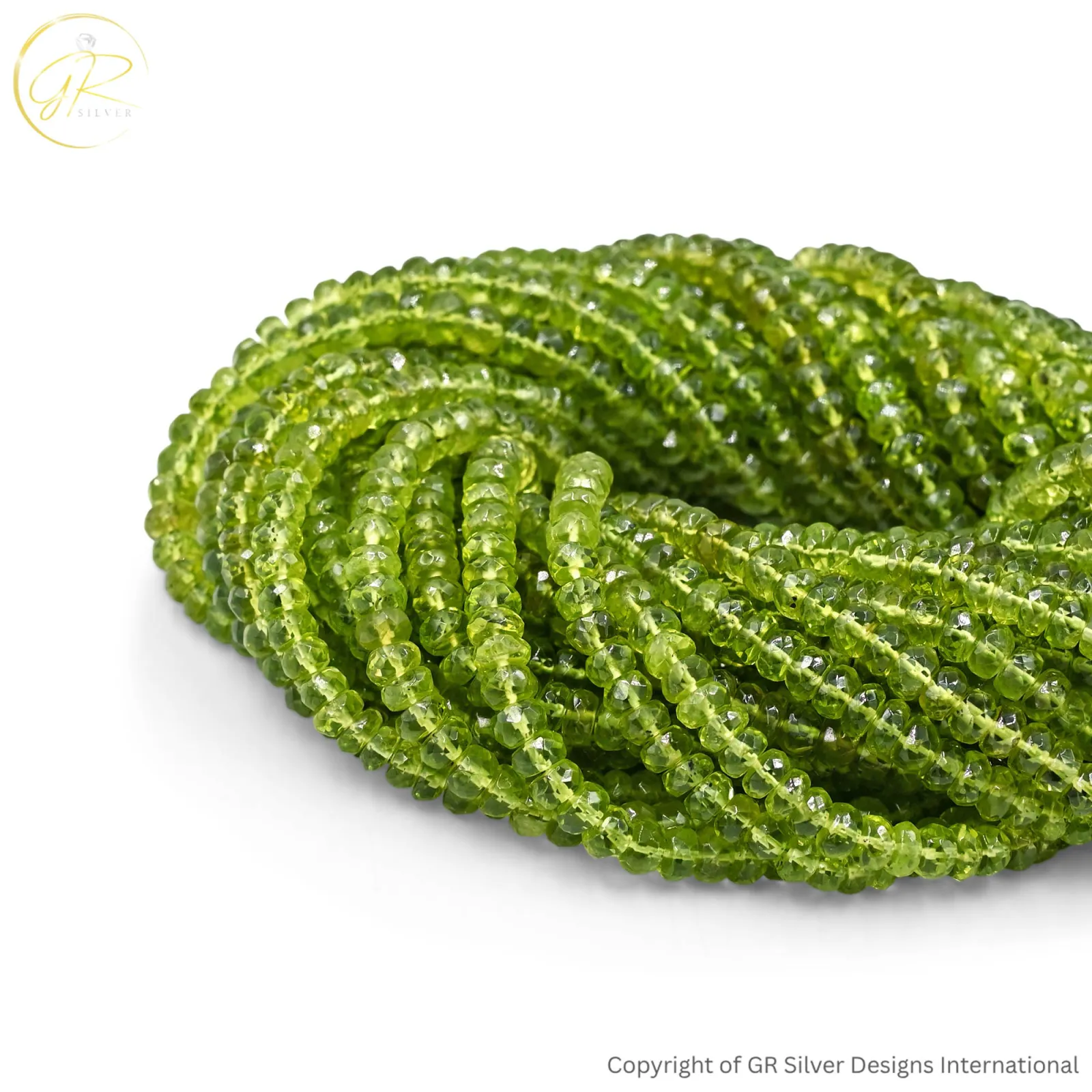 Authentic Peridot Round Faceted Gemstone Beads 5mm, 15-Inch Strand for Jewellery Making