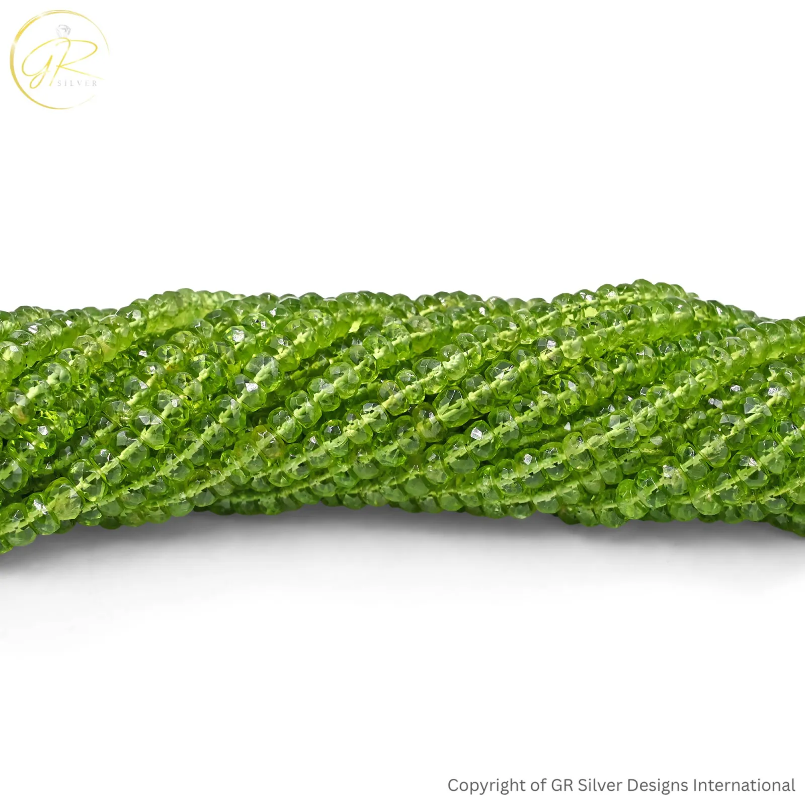 Natural Peridot Round Faceted Gemstone Beads 5mm in Green, 14-Inch Strand for Jewellery Making