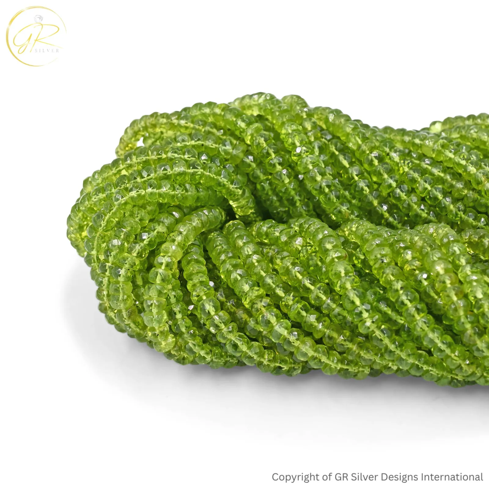 Natural Peridot Round Faceted Gemstone Beads 5mm in Green, 14-Inch Strand for Jewellery Making