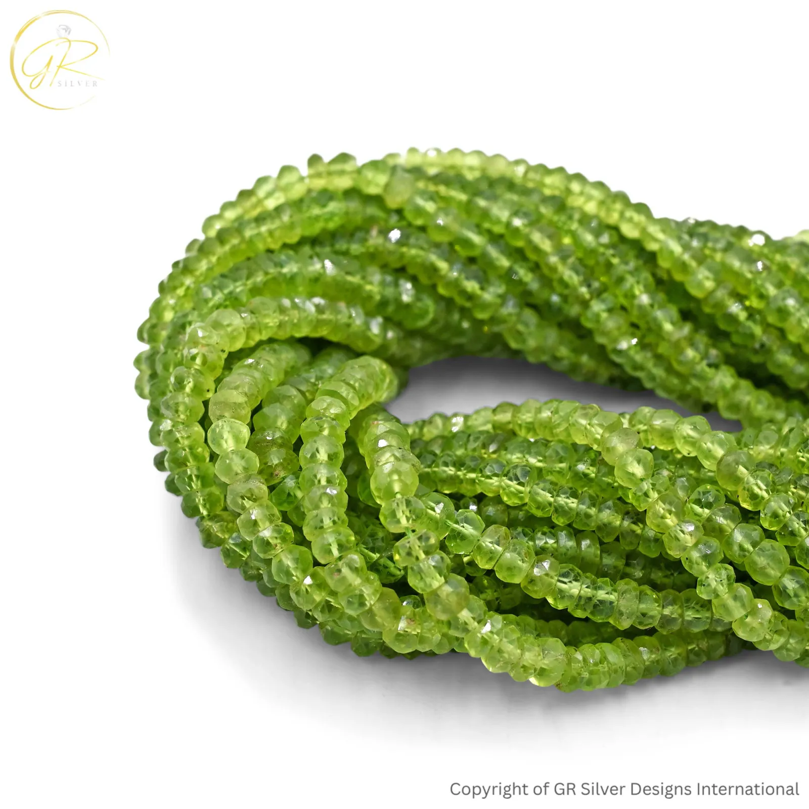 Natural Green Peridot Round Faceted Gemstone Beads 5.00 MM 13-Inch Strand for Jewellery Making