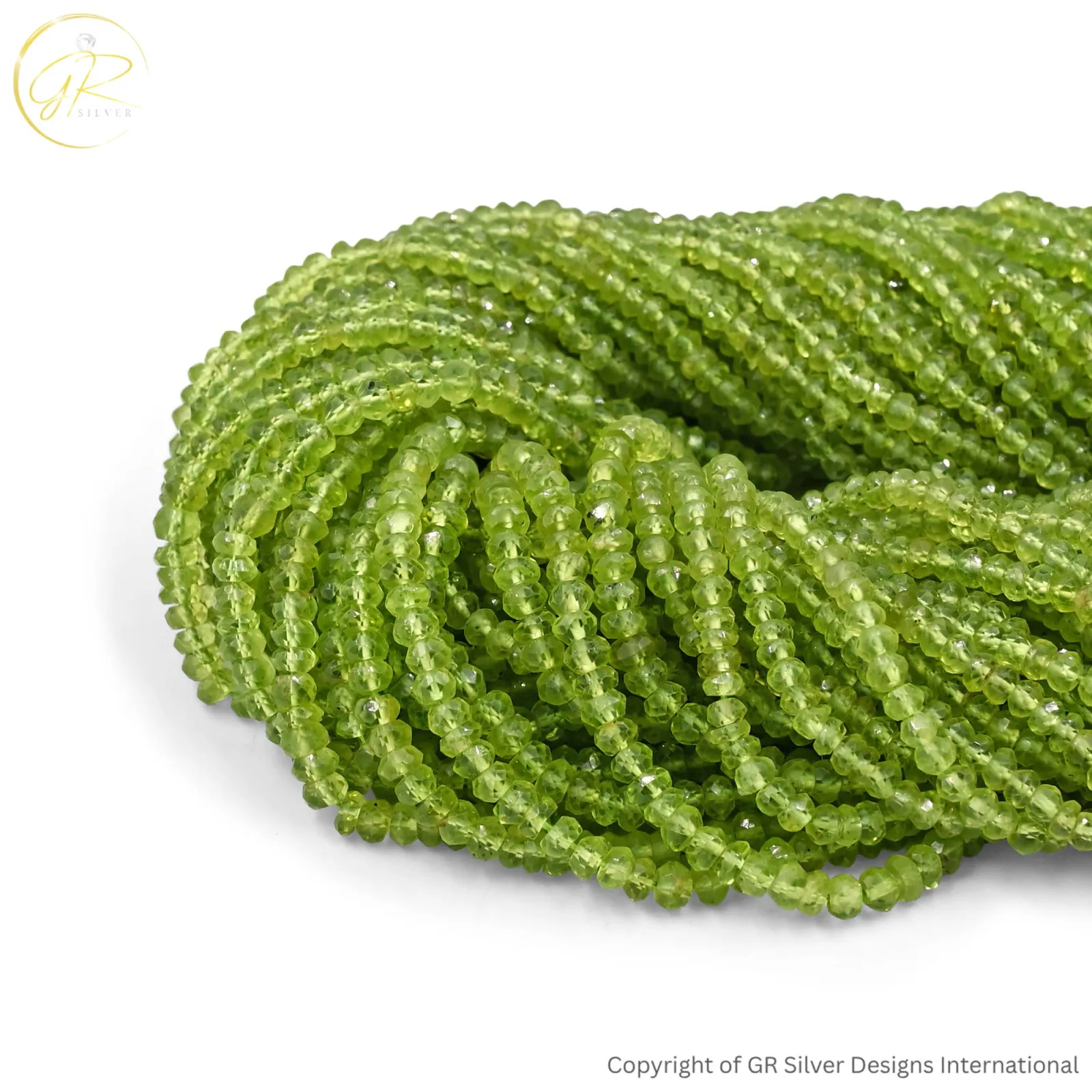 Natural Peridot Round Faceted Gemstone Beads 4.00 MM, 13-Inch Strand for Jewellery Making