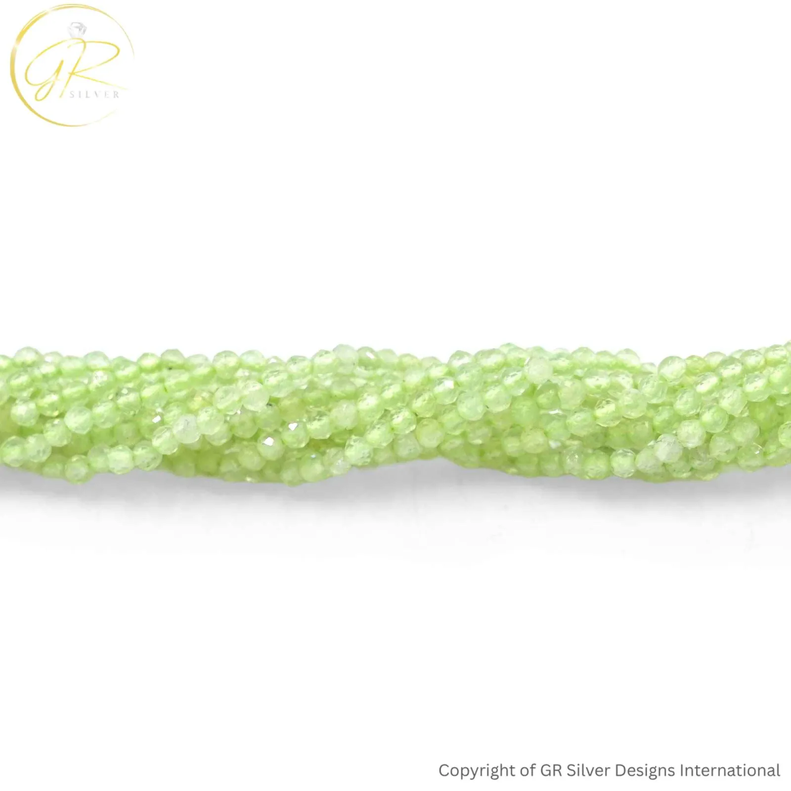 Natural Peridot 2.25mm Faceted Rondelle Beads
